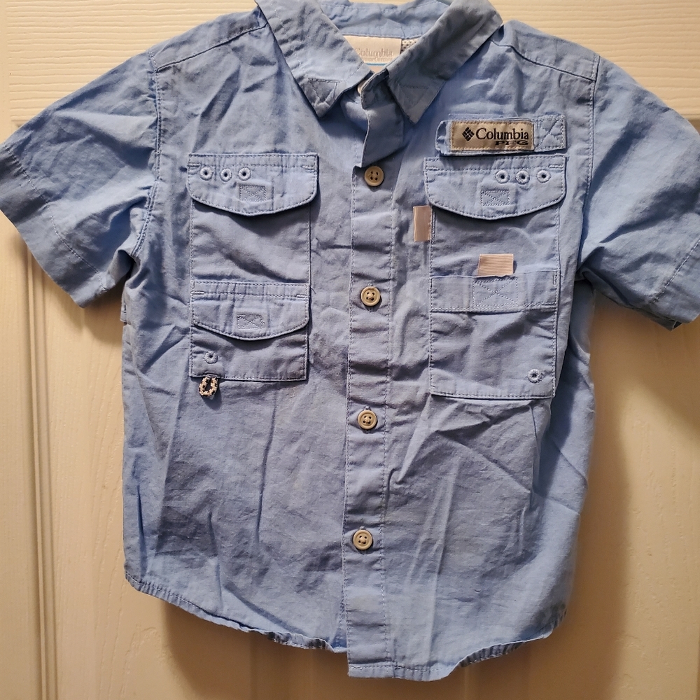 3T blue Columbia PFG shirt